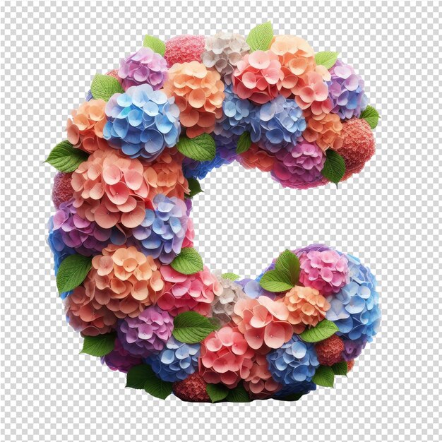 PSD un número colorido hecho de flores