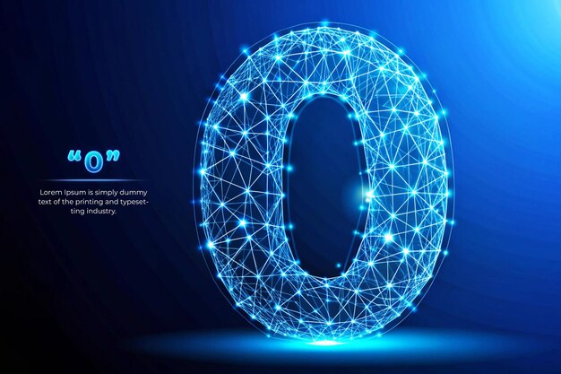 Numéro de concept 0 Technologie futuriste abstraite couleur bleue Design de style poly bas