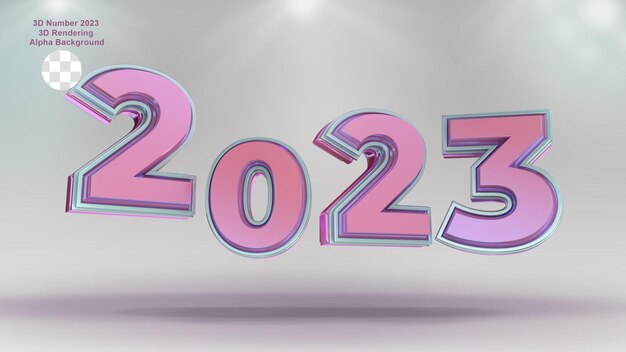 Número creativo de representación 3D 2023