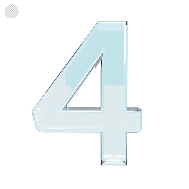Número cuatro Renderizado en 3D