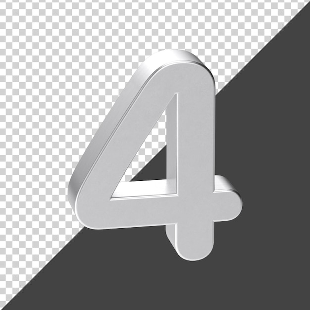 Numero d'argento 4 rendering 3d