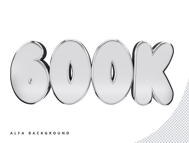 Numero d'argento 600k con rendering 3d