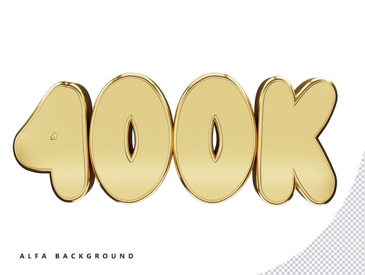 PSD numero d'oro 400k con rendering 3d