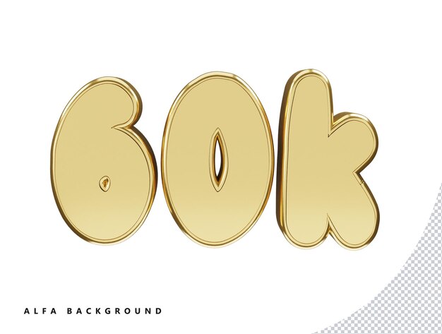 Numero d'oro 60k con rendering 3d