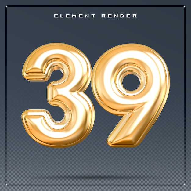 39 numero d'oro rendering 3D