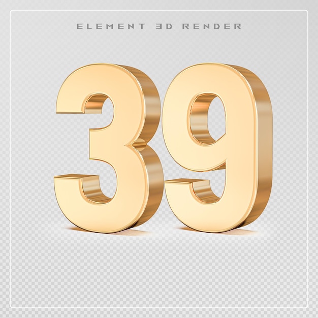 39 numero d'oro rendering 3D