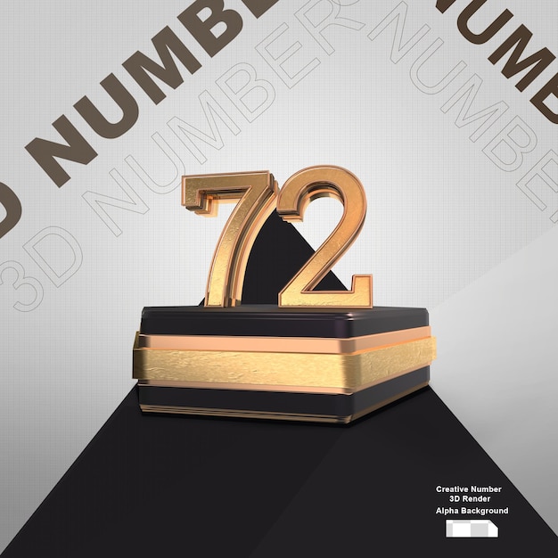 Numero d'oro sull'elemento podio per il design