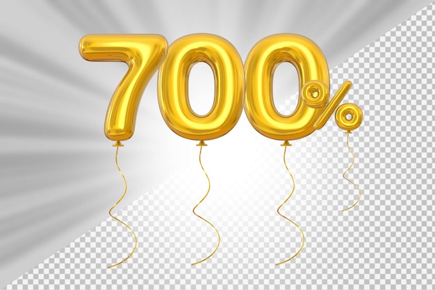 Número de balão dourado de 700 por cento da promoção