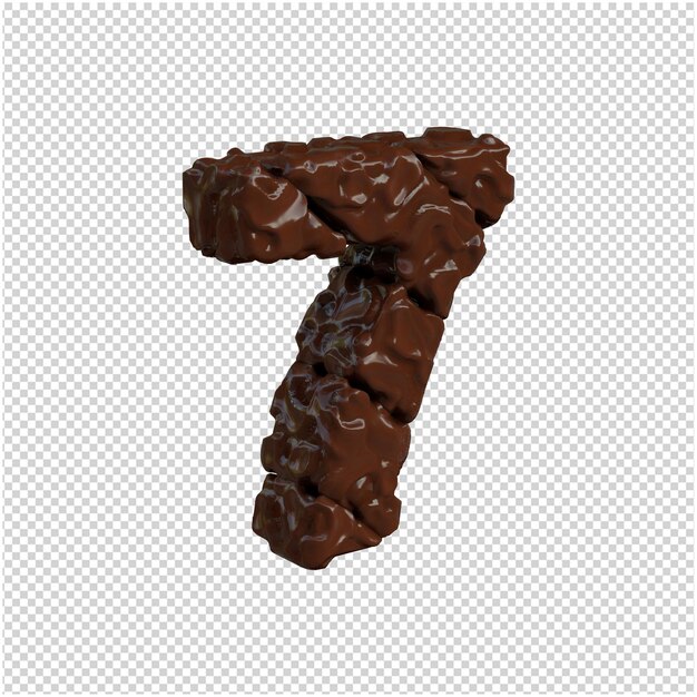 Número de chocolate. 3d número 7