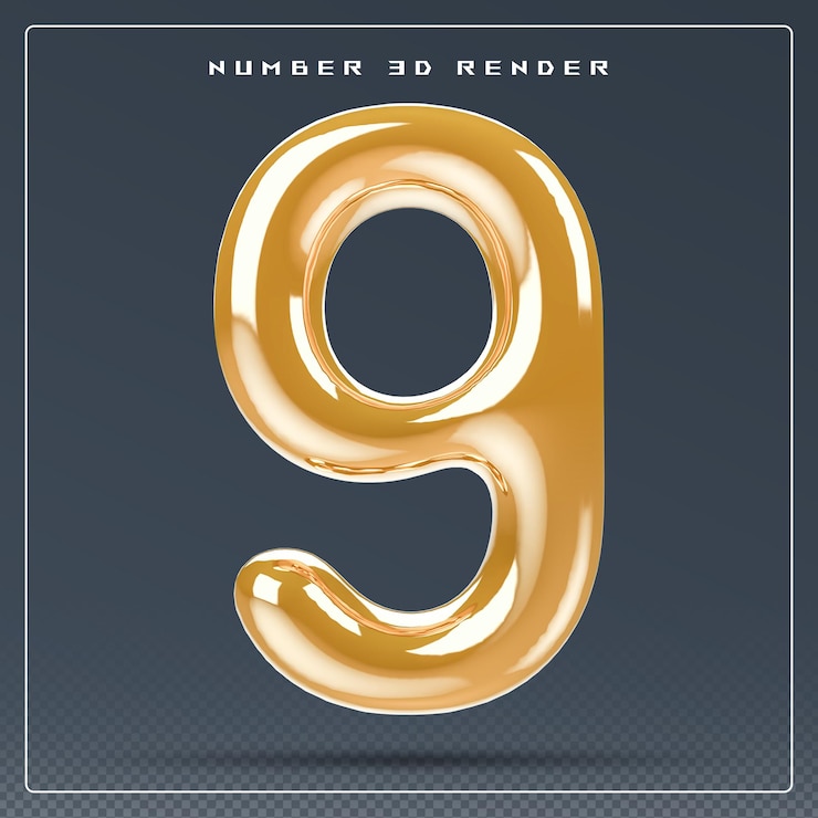PSD número de ouro 3d 9