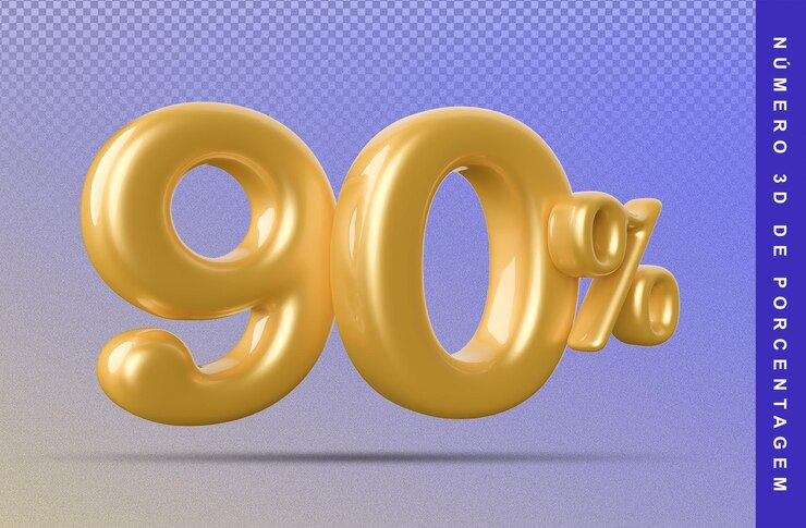 PSD número de descuento de oro 90 porcentaje