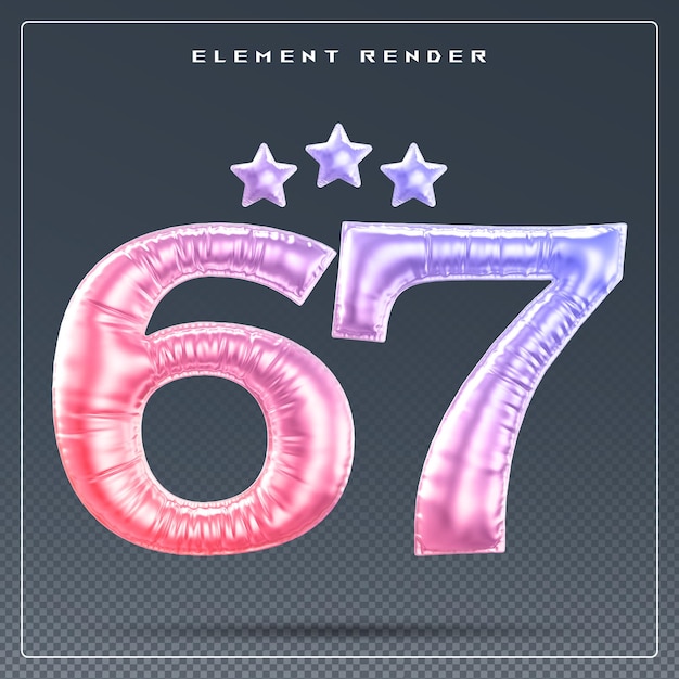 Numero di gradiente dell'anniversario 67