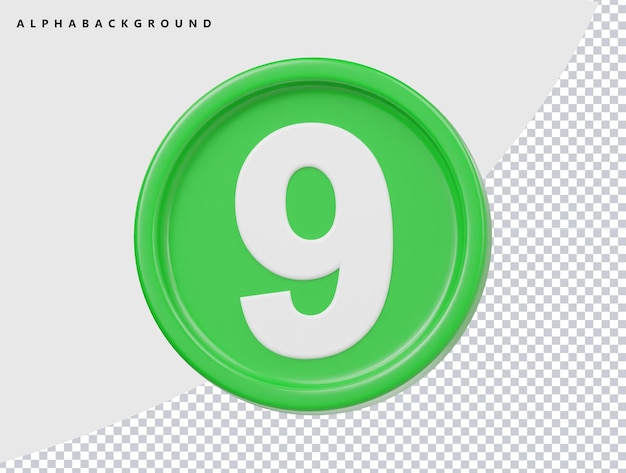 Numero di icona 3d illustrazione di rendering