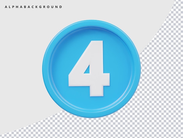 Numero di icona 3d illustrazione di rendering