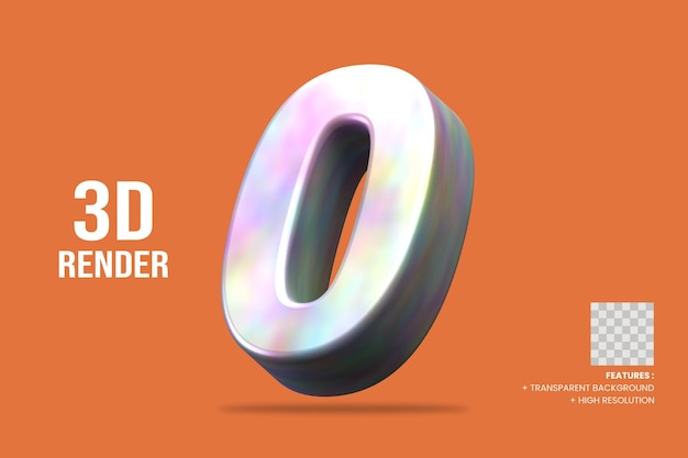 numero di rendering 3d 0 isolato