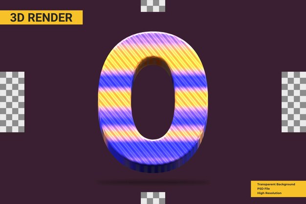 numero di rendering 3d 0 isolato