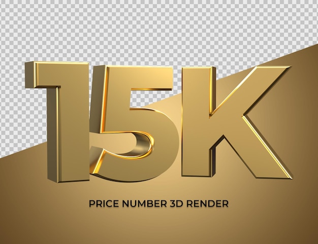 numero di rendering 3D in stile oro 15K