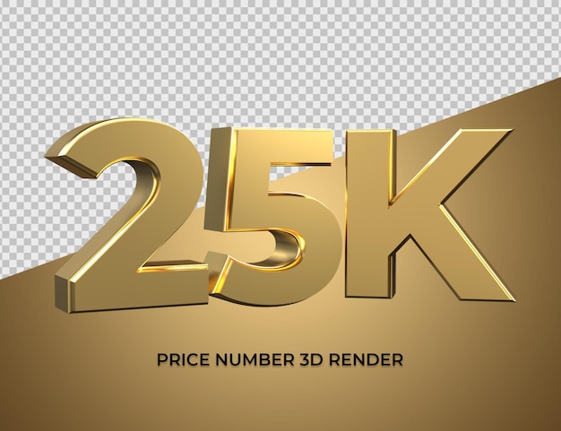 numero di rendering 3D in stile oro 25K