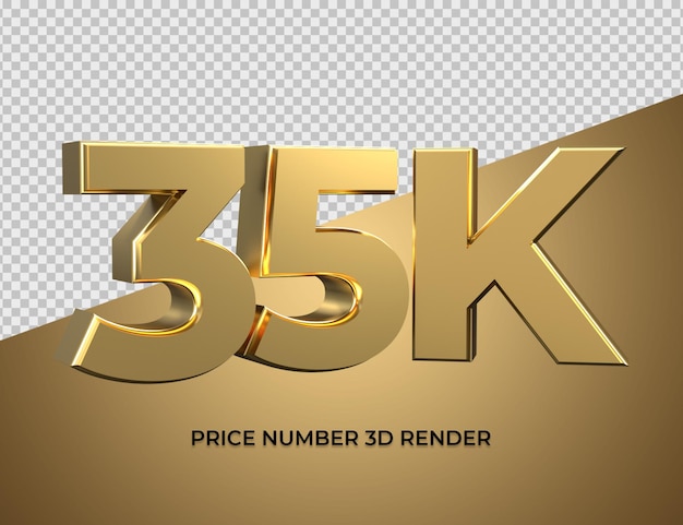 numero di rendering 3D in stile oro 35K