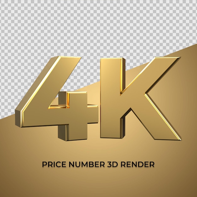 numero di rendering 3D in stile oro 4k
