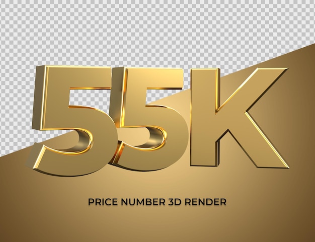 numero di rendering 3D in stile oro 55K