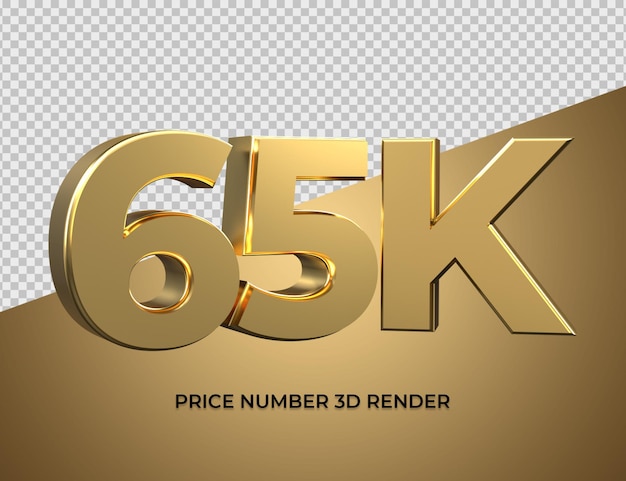 numero di rendering 3D in stile oro 65K