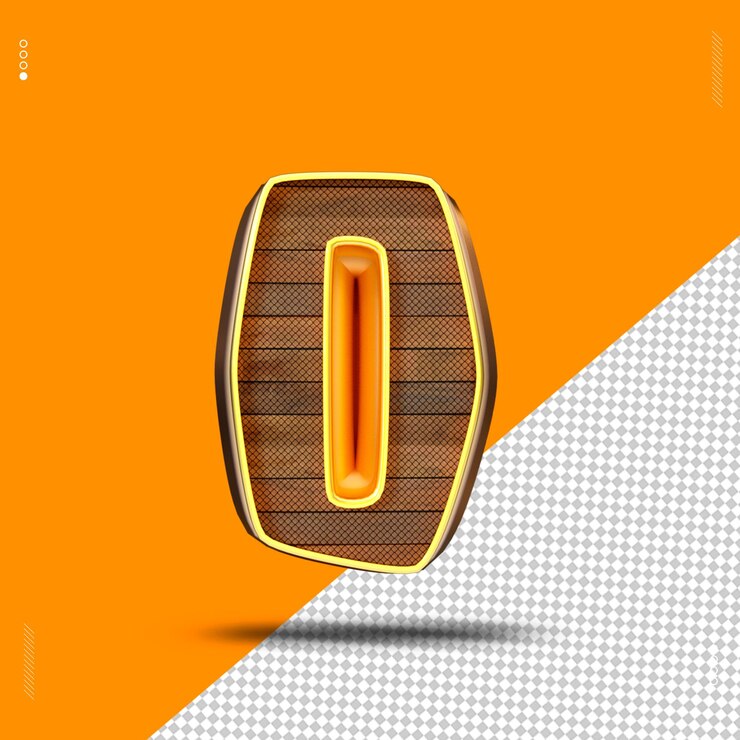 PSD numero di rendering 3d legno giallo oro chiaro