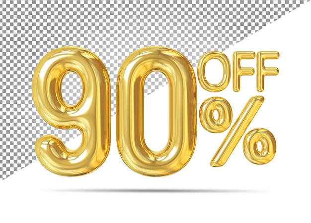 Numero di sconto 90 percento oro 3d