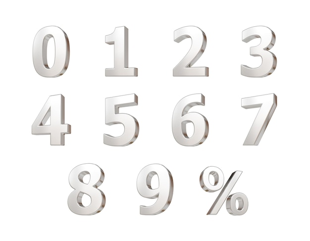 número de envase blanco 3d