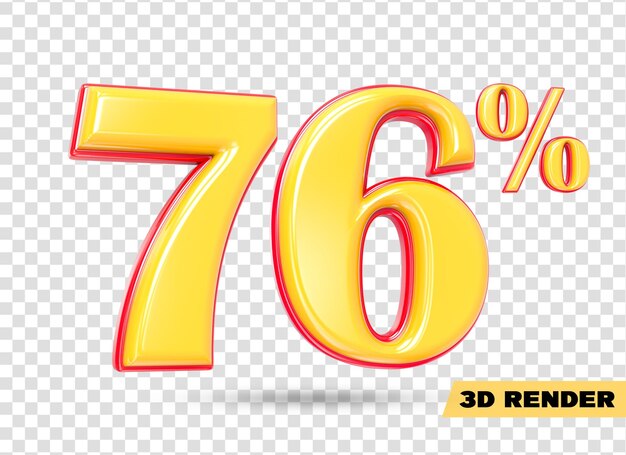 numero giallo rendering 3d