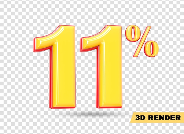 numero giallo rendering 3d
