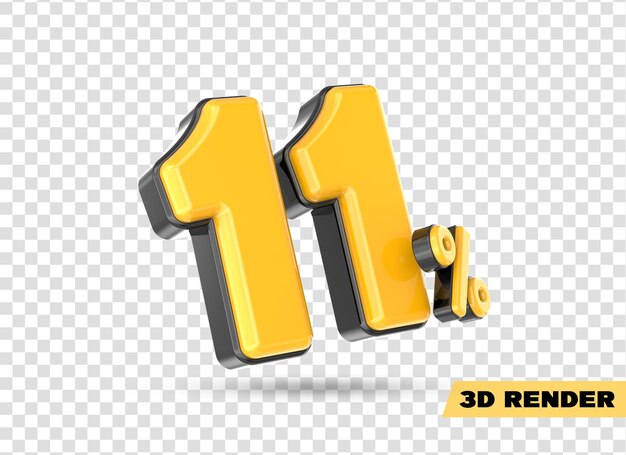 numero giallo rendering 3d