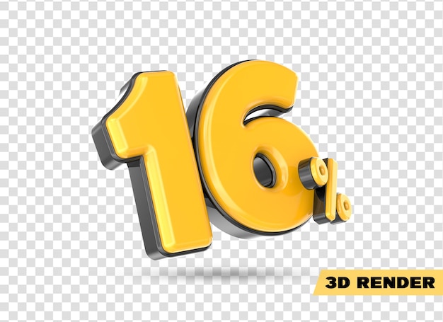 numero giallo rendering 3d