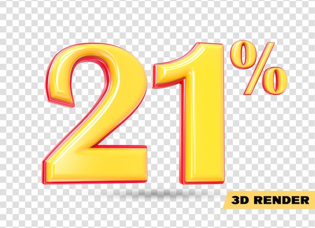 numero giallo rendering 3d