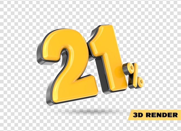 numero giallo rendering 3d