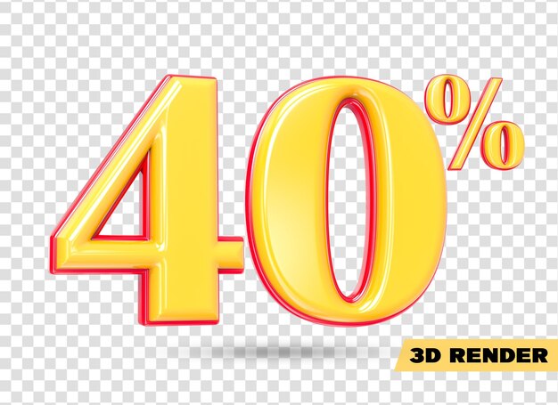 numero giallo rendering 3d