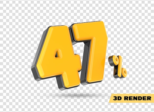 numero giallo rendering 3d