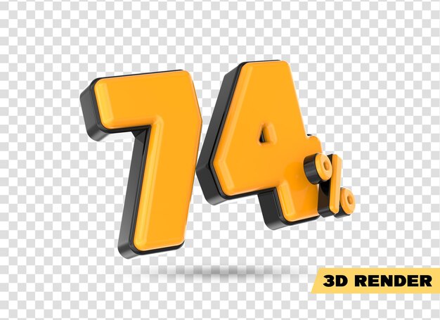 numero giallo rendering 3d