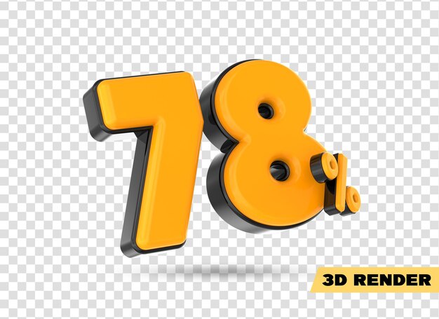 numero giallo rendering 3d