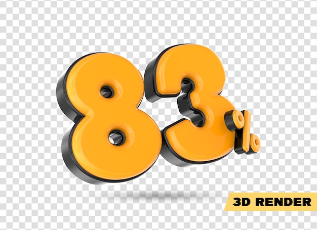 numero giallo rendering 3d