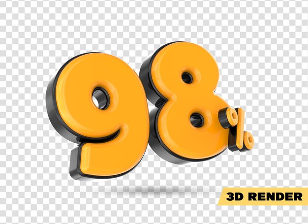 numero giallo rendering 3d