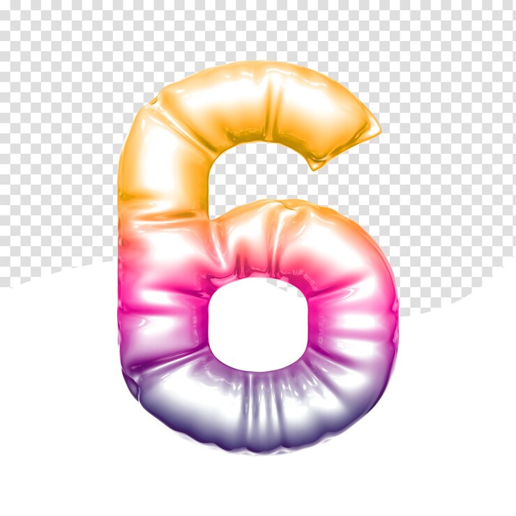PSD número, globo, 3d, render
