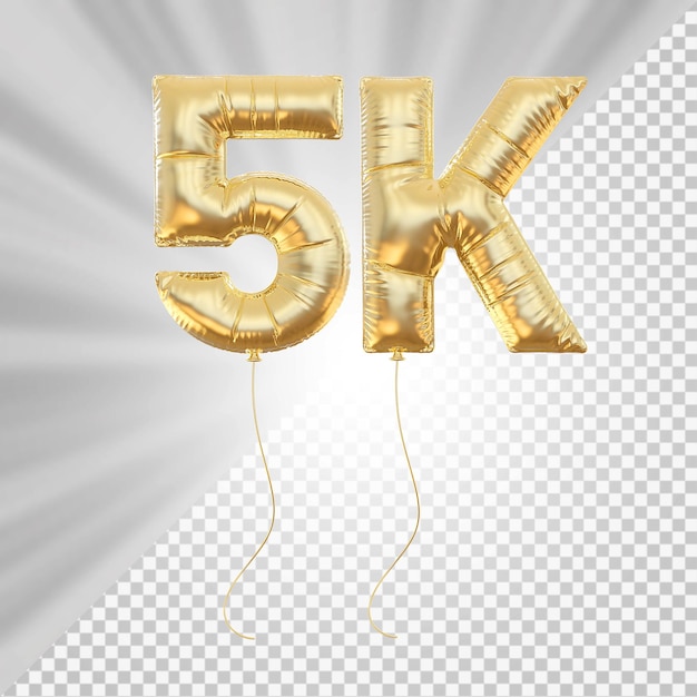 Número de globos de 5 K seguidores