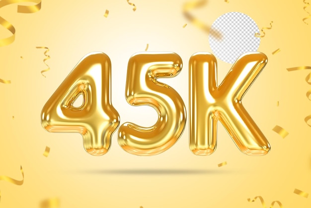 Número de globos de oro de 45K seguidores