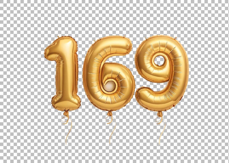 PSD número de globos de oro para la celebración - 169