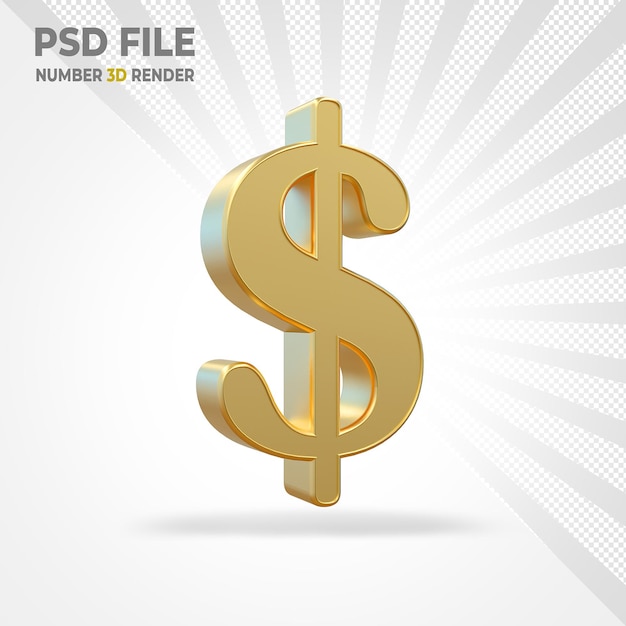 PSD número gold luxo 3d