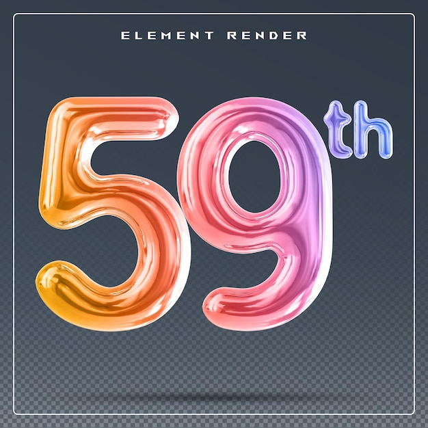 Número de gradiente del aniversario del año 59