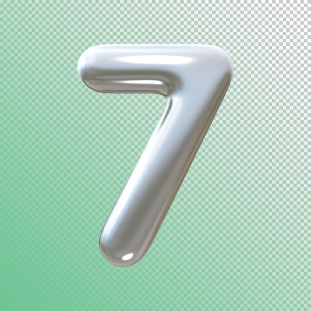 Numéro métallique 3D 7
