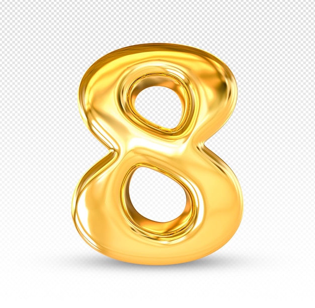 Numéro d'or 8 luxe 3d