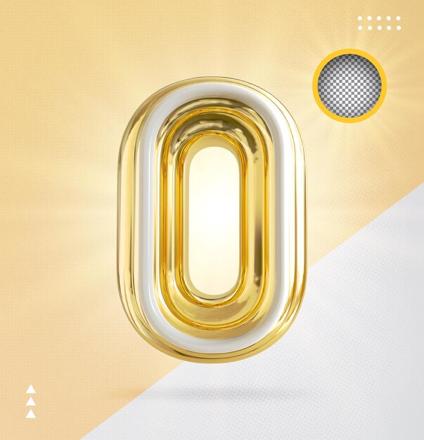 Número de oro 0 3d de lujo